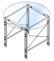 丸ガラステーブル